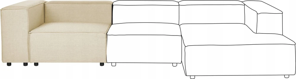 Sofa Beliani Kampinis modulis APRICA smėlio spalvos sintetinis linas