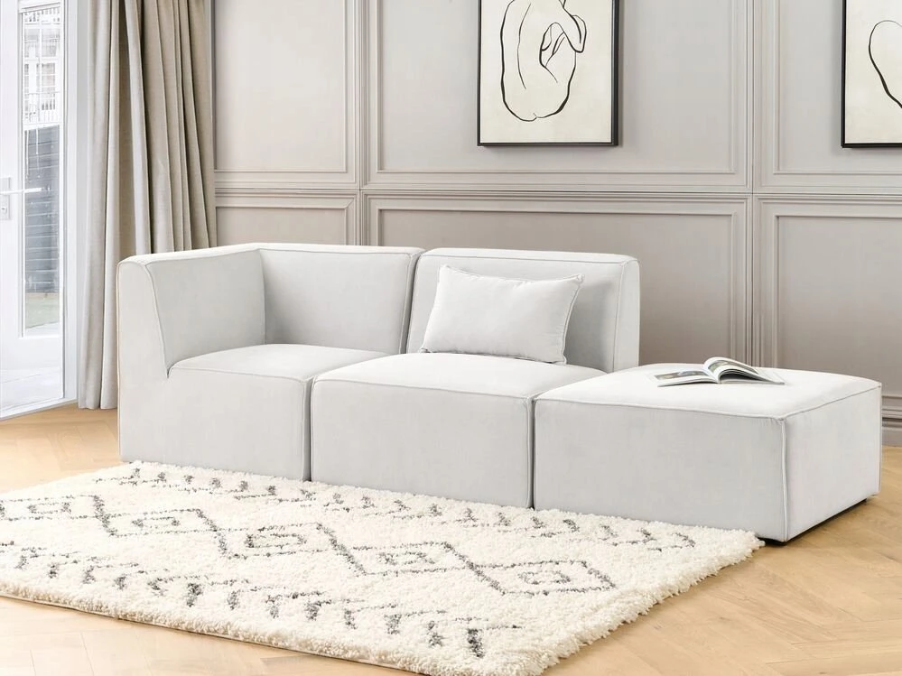 Sofa Beliani Kampinis modulis LEMVIG, kreminės spalvos, velvetinis