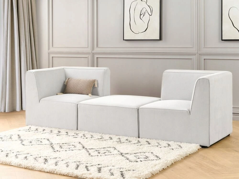Sofa Beliani Kampinis modulis LEMVIG, kreminės spalvos, velvetinis
