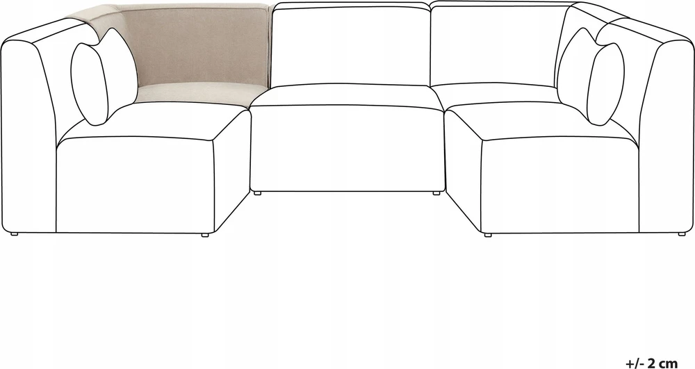 Sofa Beliani Kampinis modulis LEMVIG smėlio spalvos kordas