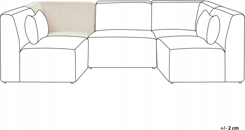 Sofa Beliani Kampinis modulis LEMVIG šviesiai smėlio spalvos velvetinis