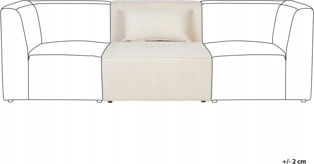 Sofa Beliani Kampinis modulis LEMVIG šviesiai smėlio spalvos velvetinis