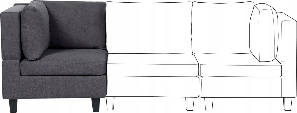 Sofa Beliani Kampinis modulis UNSTAD tamsiai pilkas