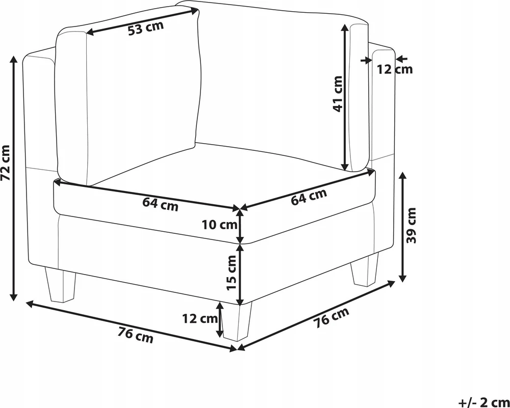 Sofa Beliani Kampinis modulis UNSTAD tamsiai pilkas