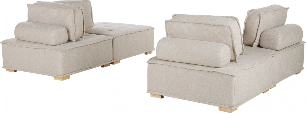 Sofa Beliani Moduulinis baldų komplektas 4 asmenims TIBRO šviesiai smėlio spalvos