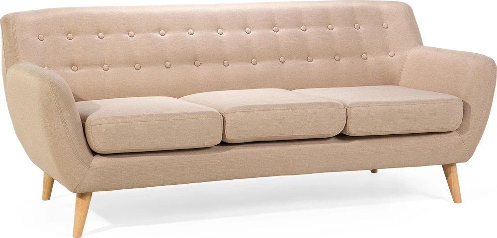 Beliani Trivietė sofa MOTALA, smėlio spalvos