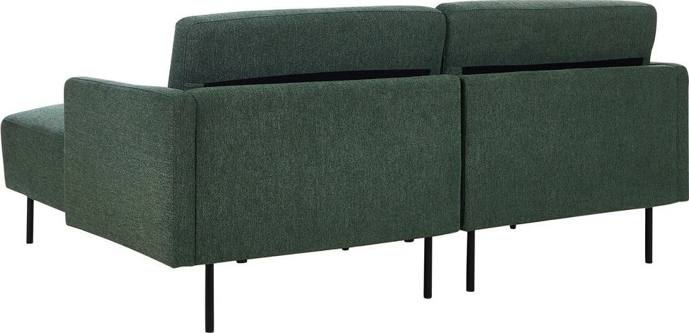 Beliani 2 vietų kampinė sofa BREDA tamsiai žalia kairinė