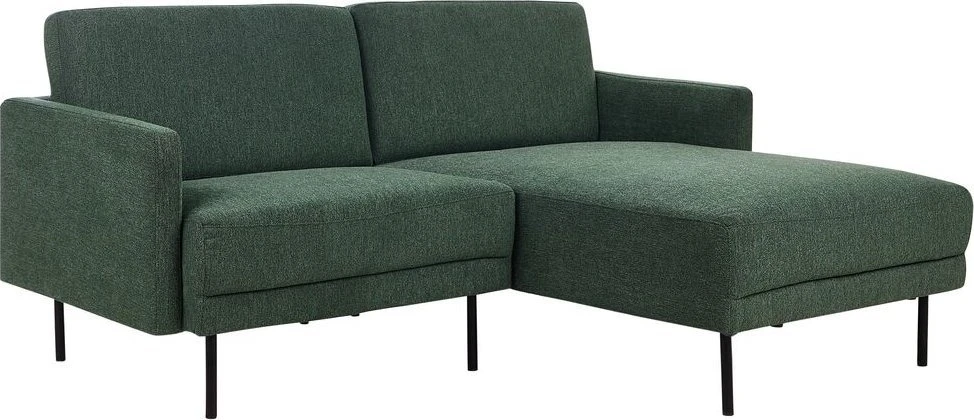 Beliani 2 vietų kampinė sofa BREDA tamsiai žalia kairinė