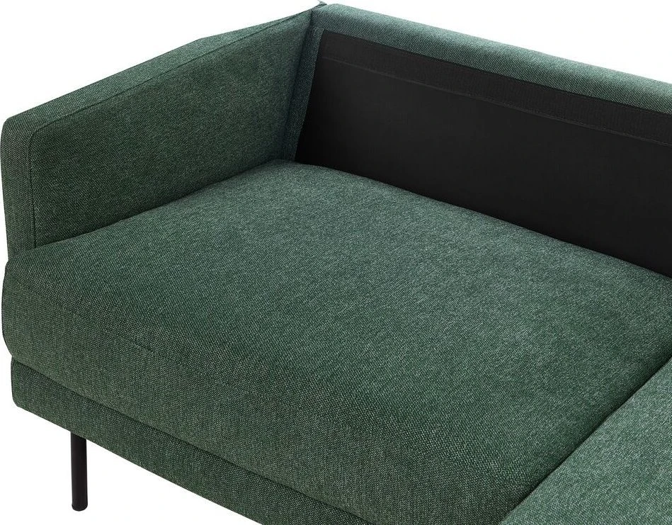 Beliani 2 vietų kampinė sofa BREDA tamsiai žalia kairinė