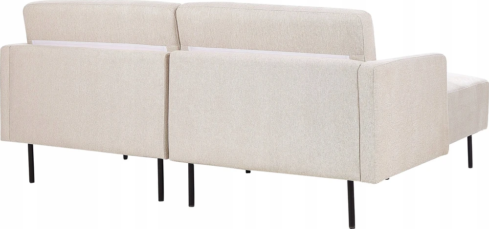 Beliani 2 vietų kampinė sofa BREDA, šviesiai smėlio spalvos, dešininė