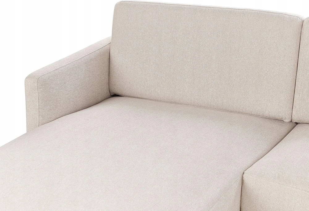 Beliani 2 vietų kampinė sofa BREDA, šviesiai smėlio spalvos, dešininė