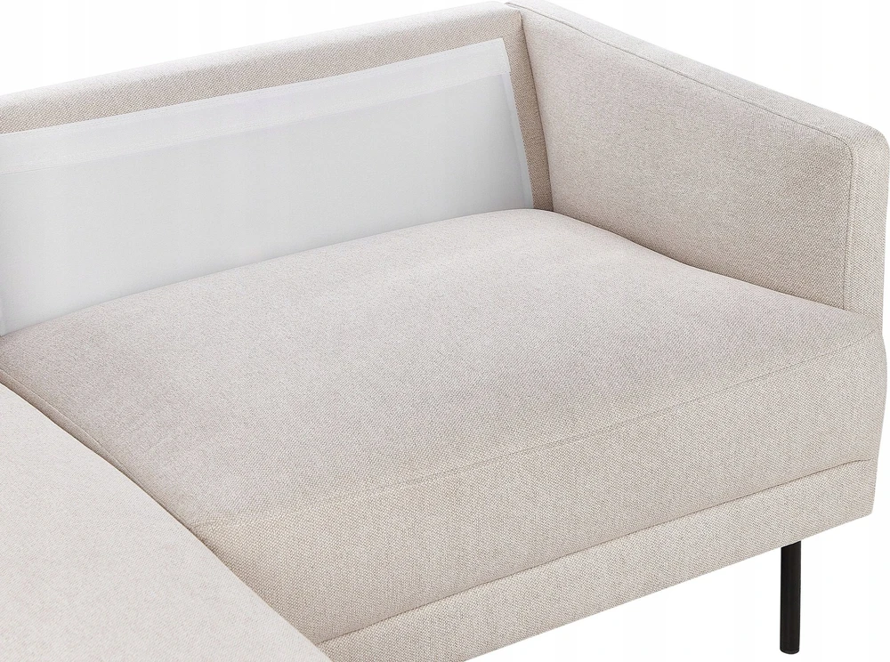 Beliani 2 vietų kampinė sofa BREDA, šviesiai smėlio spalvos, dešininė