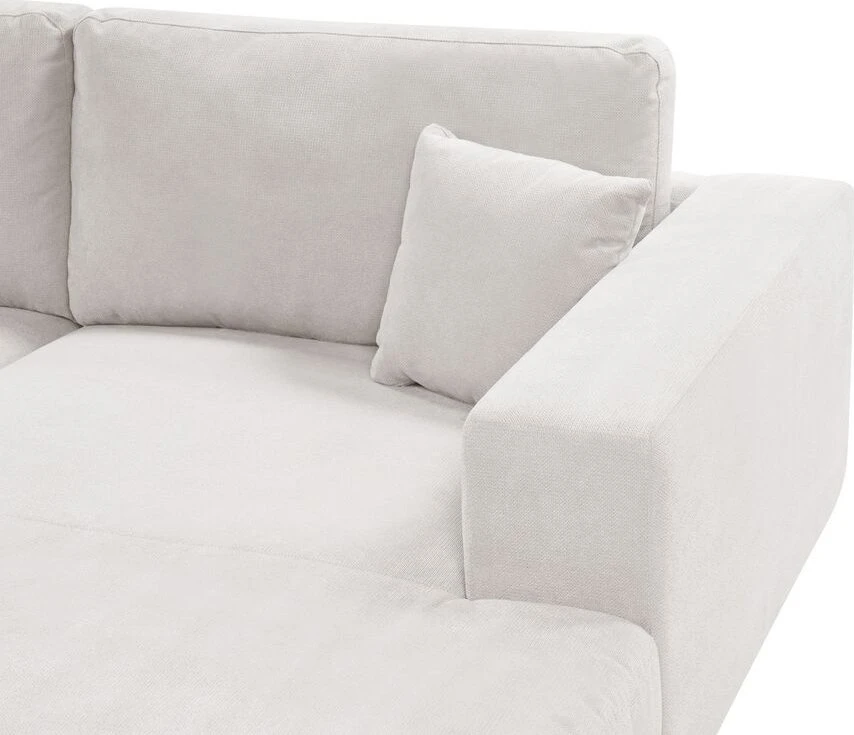Beliani Trivietė kampinė sofa LOFOTEN kreminės spalvos kairinė