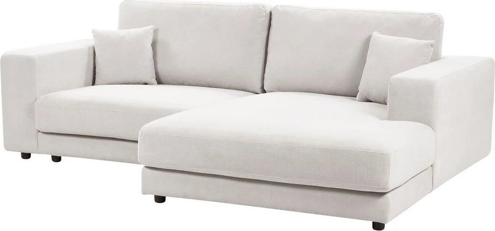 Beliani Trivietė kampinė sofa LOFOTEN kreminės spalvos kairinė