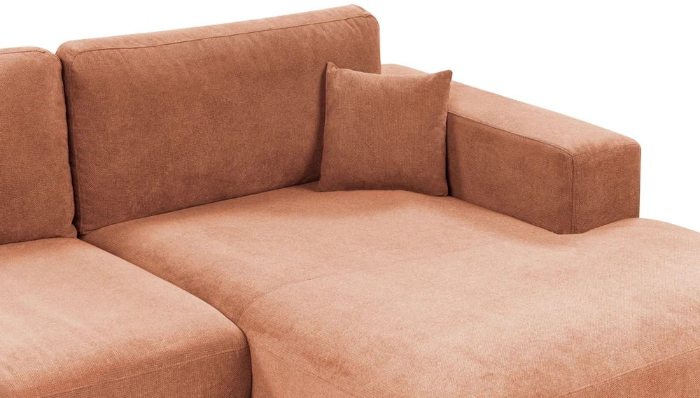 Beliani 3 vietų kampinė sofa LOFOTEN ryškiai raudona, kairinė