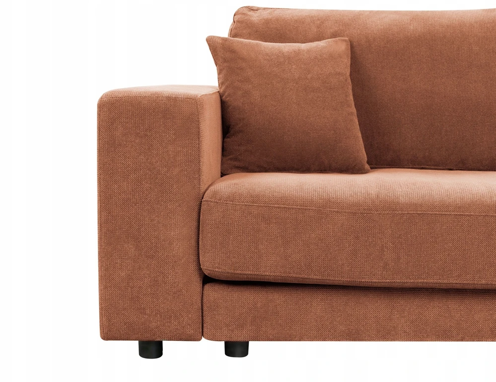 Beliani 3 vietų kampinė sofa LOFOTEN ryškiai raudona, kairinė