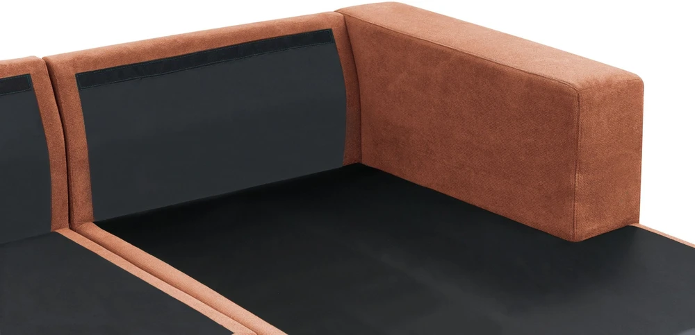 Beliani 3 vietų kampinė sofa LOFOTEN ryškiai raudona, kairinė