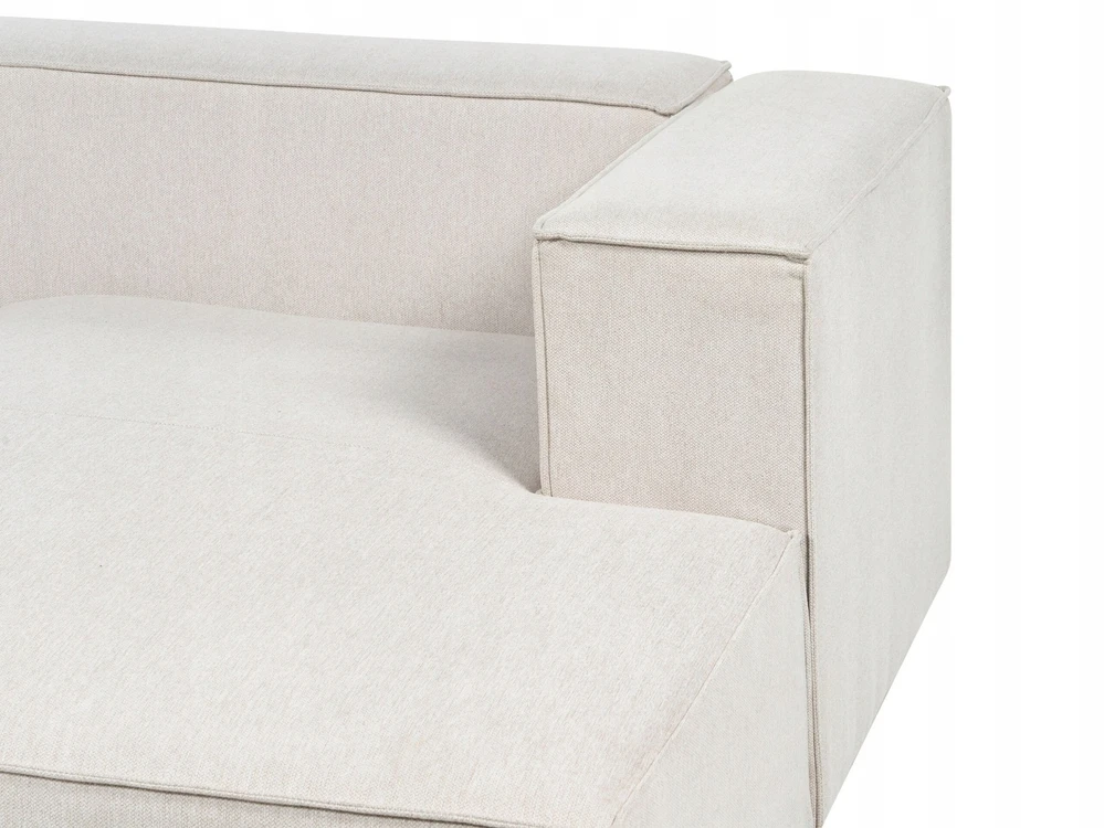 Beliani Kamninė sofa VERNON 3 asmenų, šviesiai smėlio spalvos, kairinė