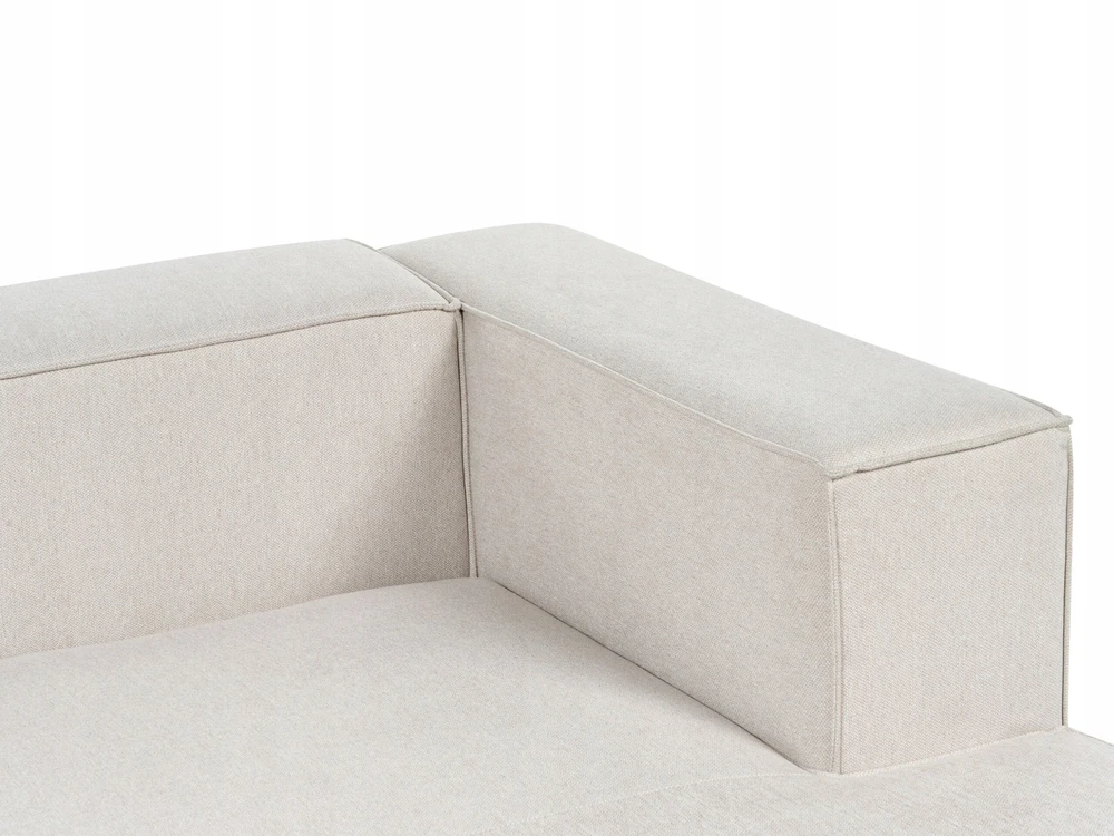 Beliani Kamninė sofa VERNON 3 asmenų, šviesiai smėlio spalvos, kairinė