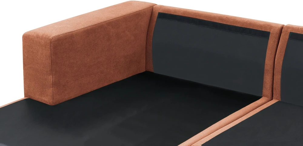 Beliani Trivietė kampinė sofa LOFOTEN ryškiai raudona, dešininė