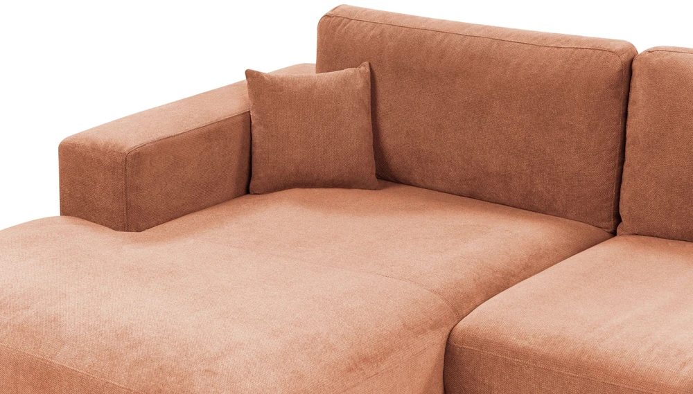 Beliani Trivietė kampinė sofa LOFOTEN ryškiai raudona, dešininė