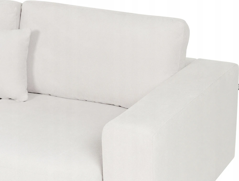 Beliani 5 vietu kampinė sofa LOFOTEN kreminės baltos spalvos kairinis