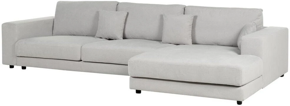 Beliani Kampinė sofa 5 asmenims LOFOTEN Šviesiai pilka Kairinė