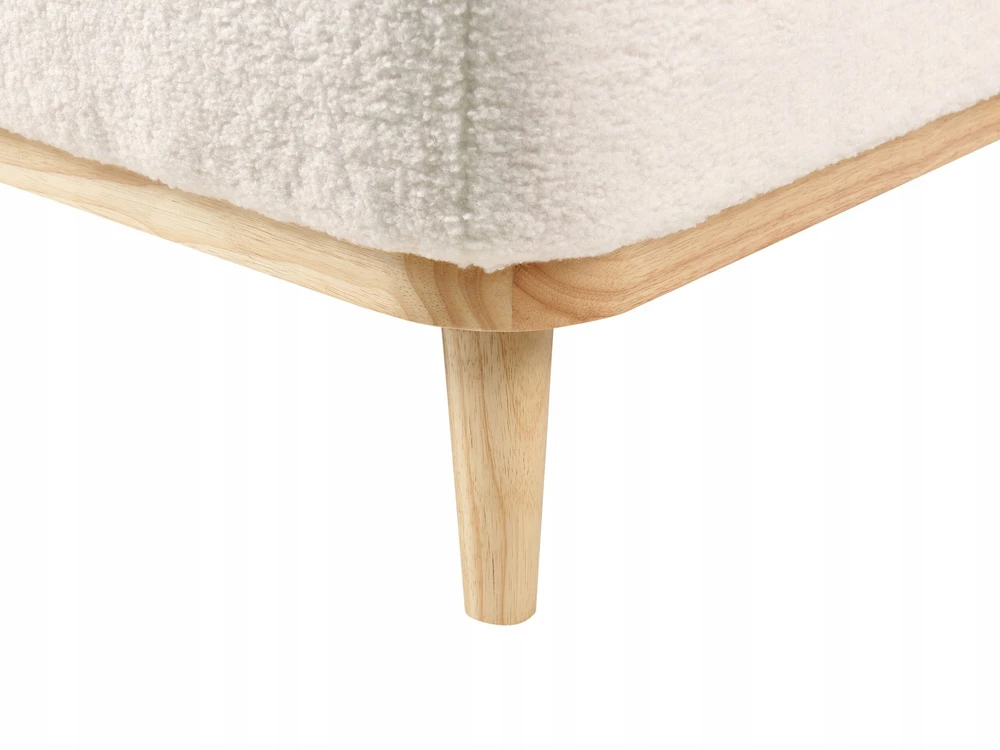 Beliani Trivietė kampinė sofa SIMOS Boucle balta kairinė