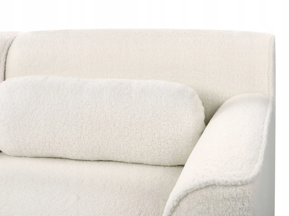 Beliani Trivietė kampinė sofa SIMOS Boucle balta kairinė