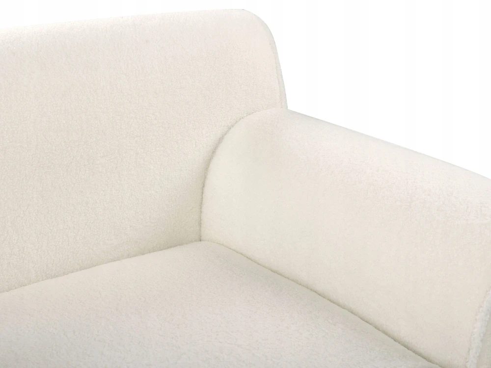 Beliani Trivietė kampinė sofa SIMOS Boucle balta kairinė