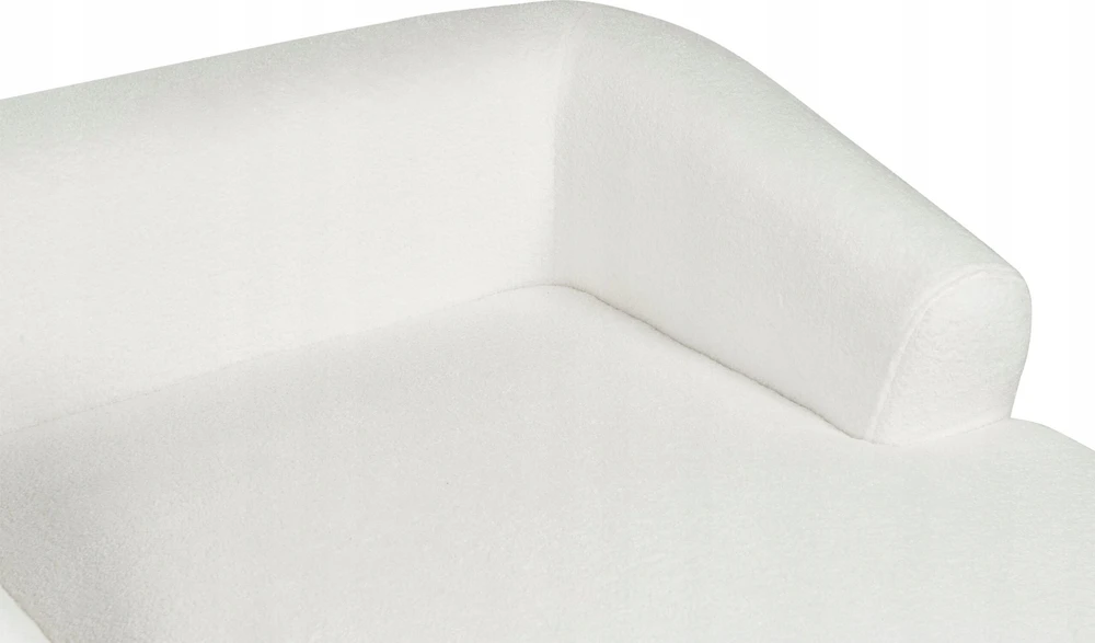 Beliani Trivietė kampinė sofa SVANSELE, bouclé audinys, kreminė balta, dešininė