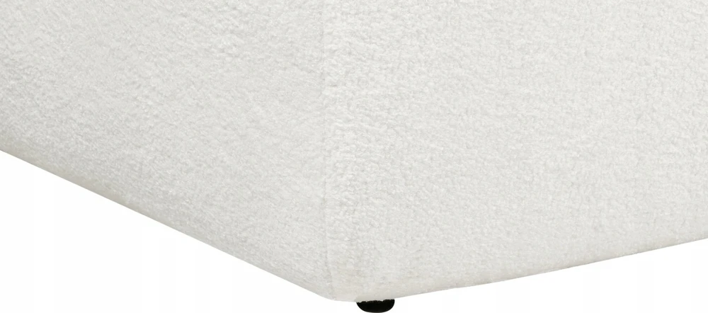 Beliani Trivietė kampinė sofa SVANSELE, bouclé audinys, kreminė balta, dešininė