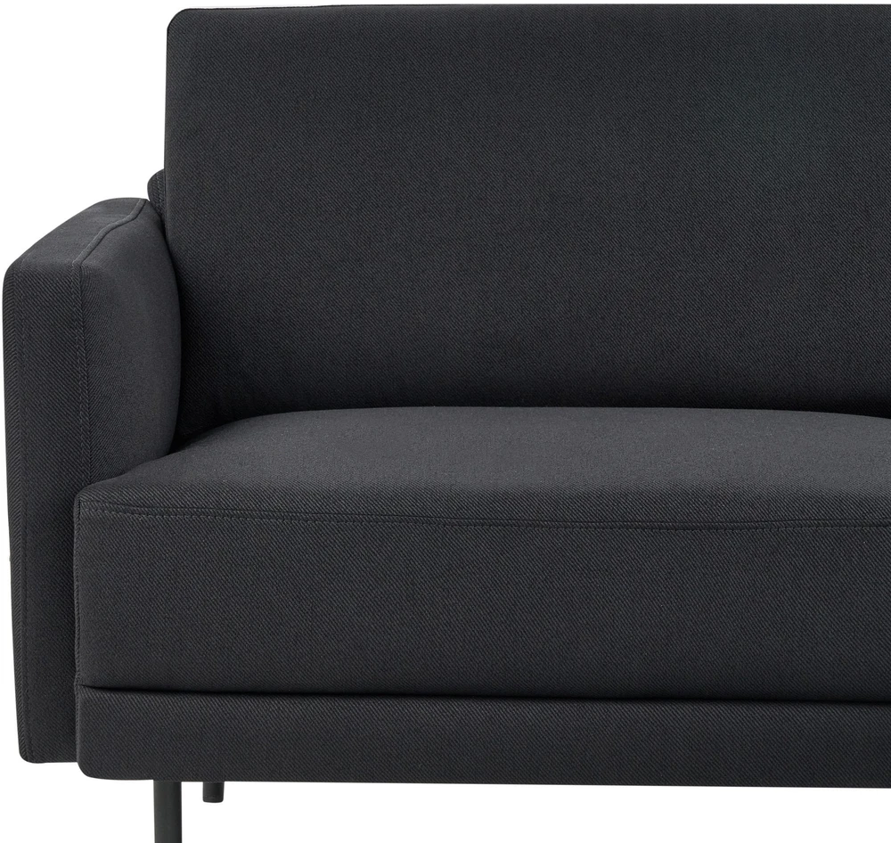 Beliani Kampinė sofa 2 asmenims BREDA, juoda, kairinė