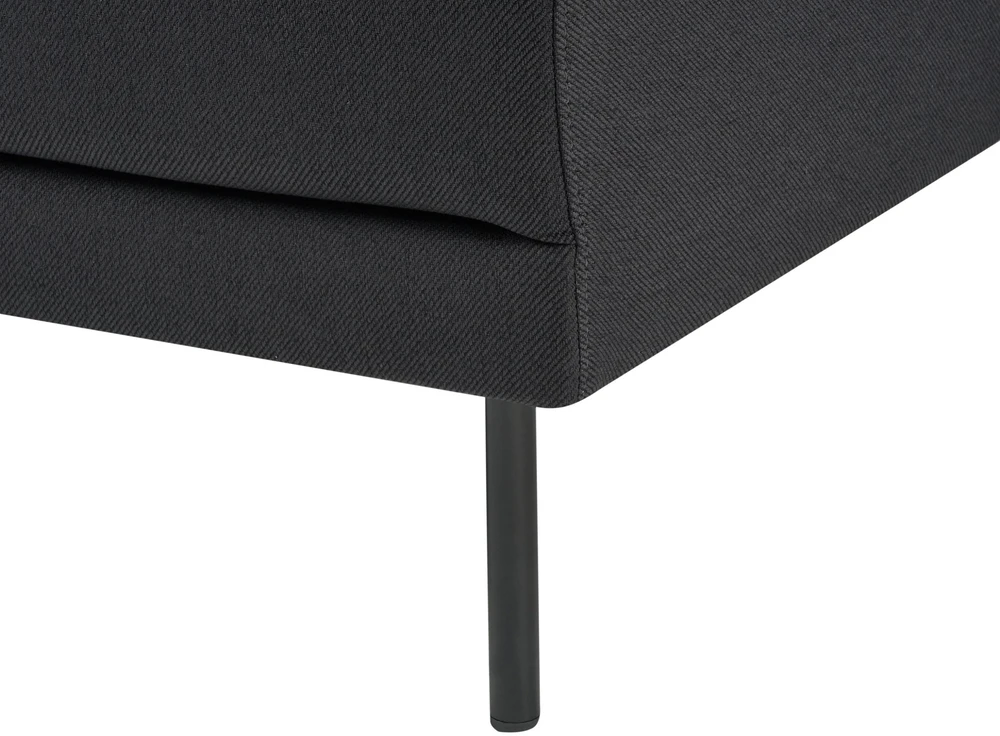 Beliani Kampinė sofa 2 asmenims BREDA, juoda, kairinė