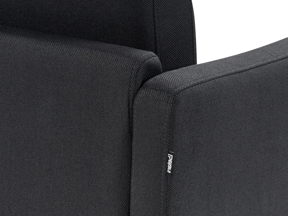 Beliani Kampinė sofa 2 asmenims BREDA, juoda, kairinė