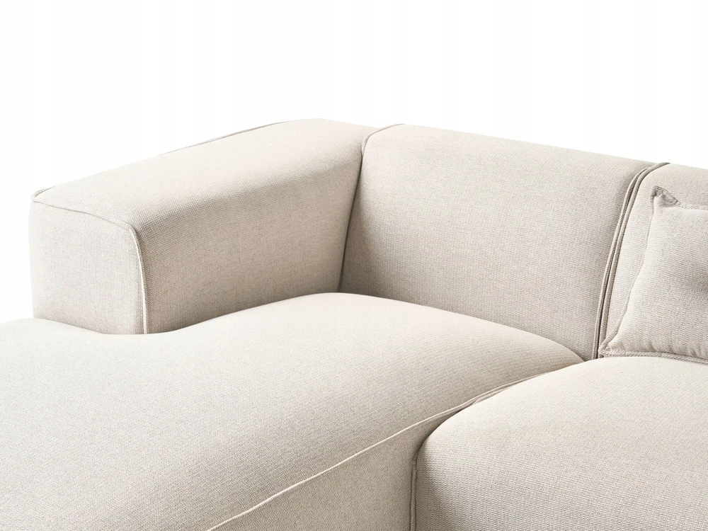 Beliani Trivietė kampinė sofa DOLVA šviesiai smėlio spalvos dešininė