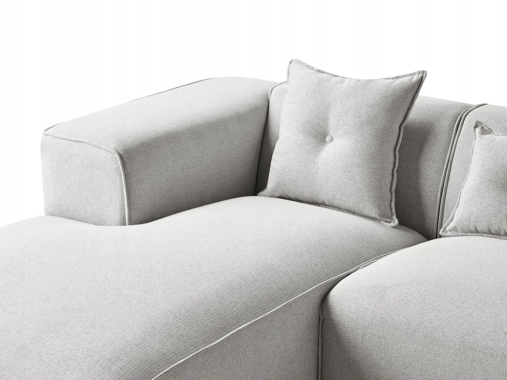Beliani 3-vietė kampinė sofa DOLVA šviesiai pilka, dešininė