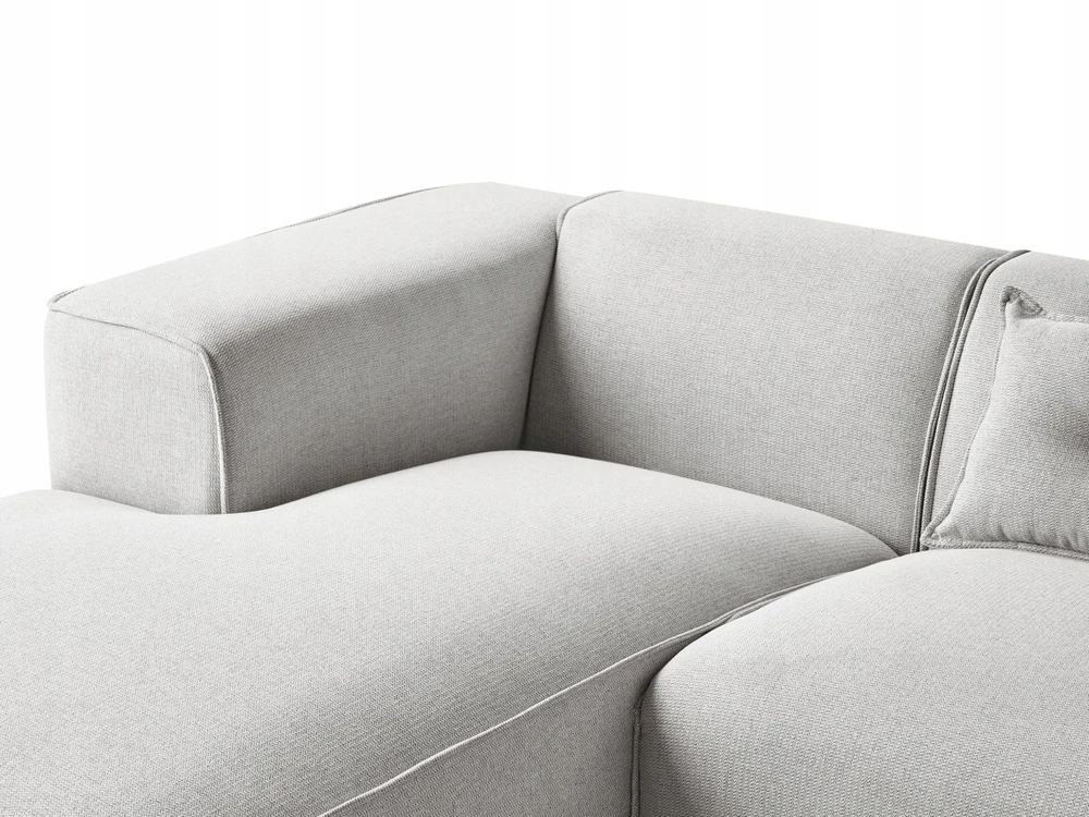 Beliani 3-vietė kampinė sofa DOLVA šviesiai pilka, dešininė