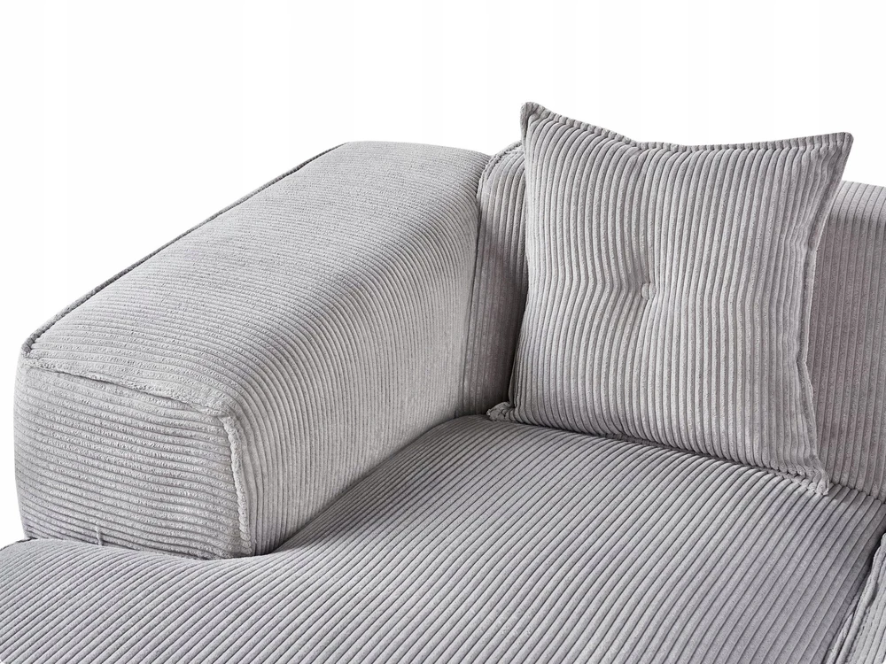 Beliani Trijų vietų kampinė sofa DOLVA, velvetas, šviesiai pilka, dešininė