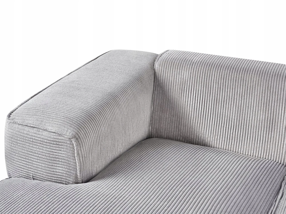 Beliani Trijų vietų kampinė sofa DOLVA, velvetas, šviesiai pilka, dešininė