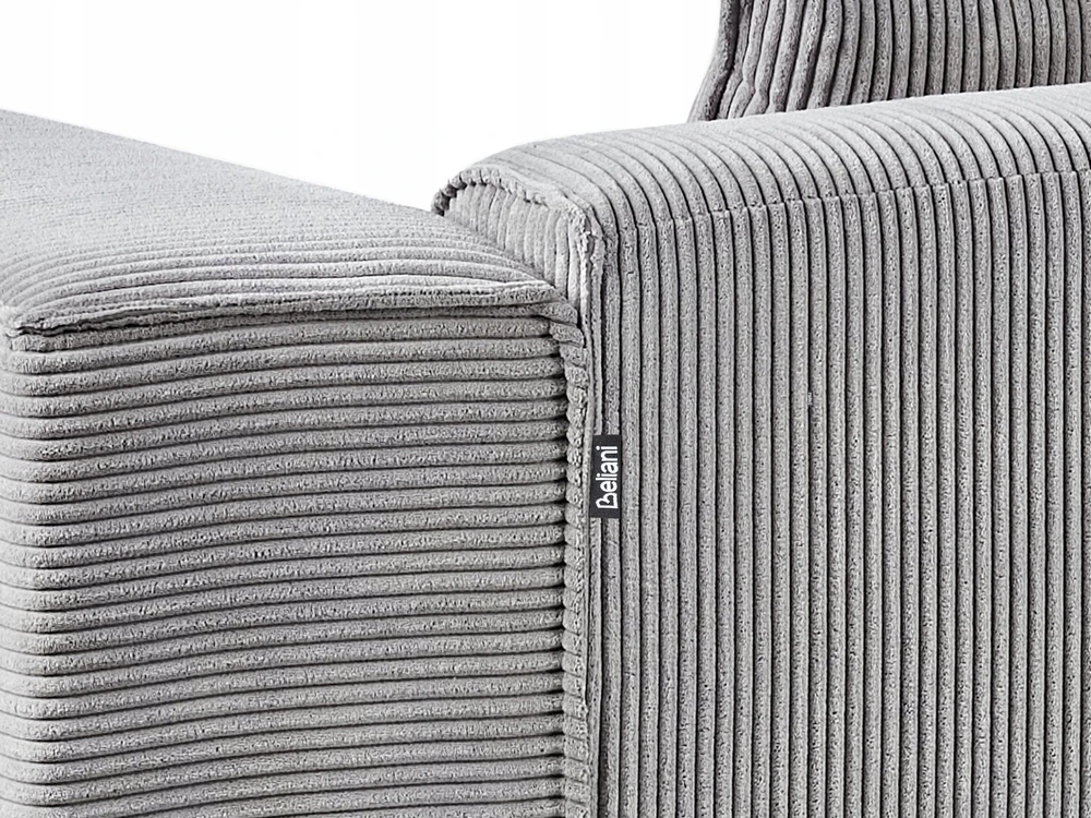 Beliani Trijų vietų kampinė sofa DOLVA, velvetas, šviesiai pilka, dešininė