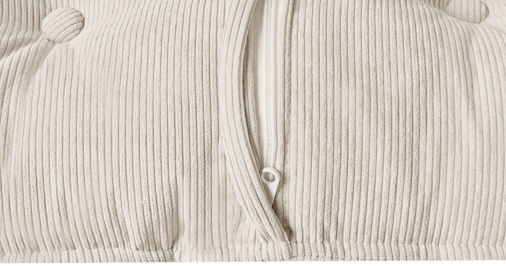 Beliani 3 vietų kampinė sofa DOLVA, velvetas, kreminė balta, kairinė