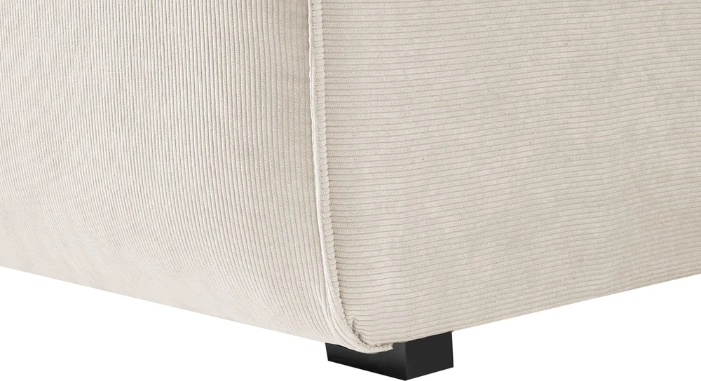 Beliani 3 vietų kampinė sofa DOLVA, velvetas, kreminė balta, kairinė