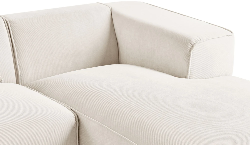 Beliani 3 vietų kampinė sofa DOLVA, velvetas, kreminė balta, kairinė