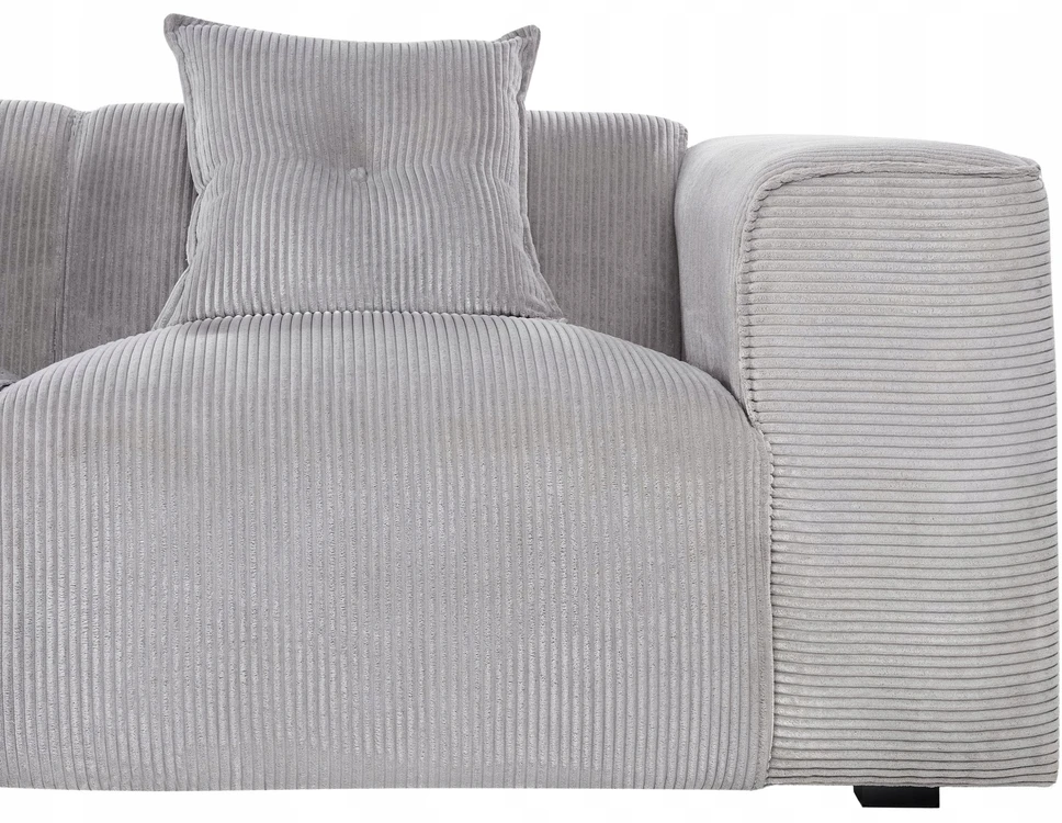 Beliani Trijų vietų kampinė sofa DOLVA, velvetas, šviesiai pilka, dešininė