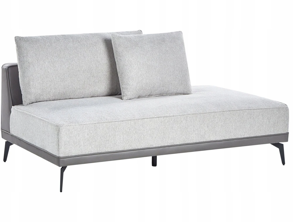 Beliani Trivietė kampinė sofa MYKEN šviesiai pilka, dešininė