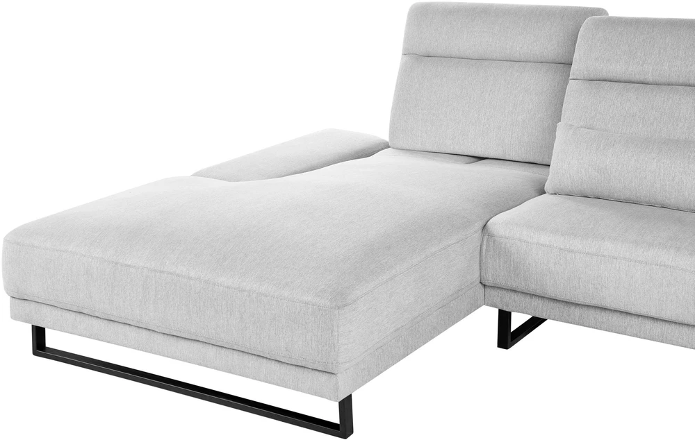 Beliani 4 vietų kampinė sofa IKAST šviesiai pilkos spalvos dešininė