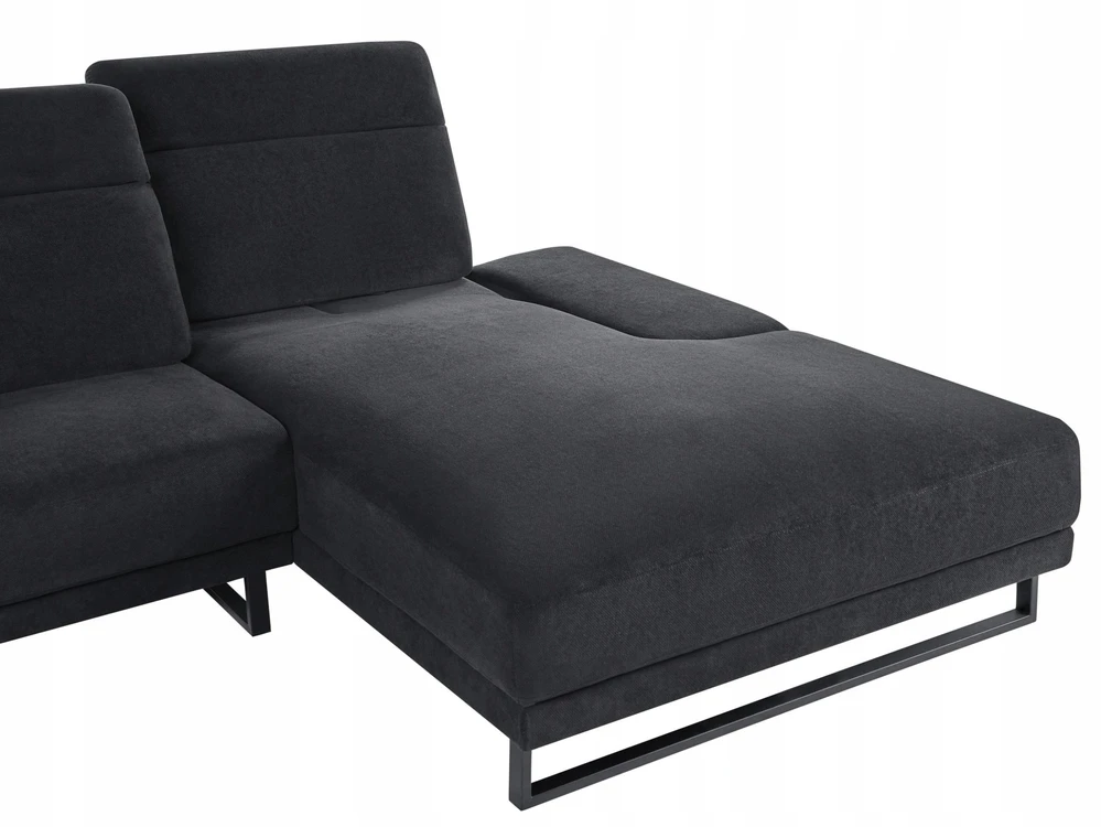 Beliani 4 vietų kampinė sofa IKAST juoda kairinė
