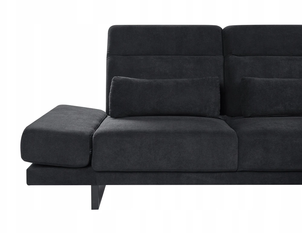 Beliani 4 vietų kampinė sofa IKAST juoda kairinė