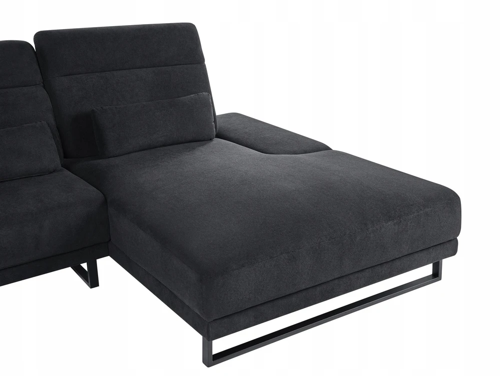Beliani 4 vietų kampinė sofa IKAST juoda kairinė
